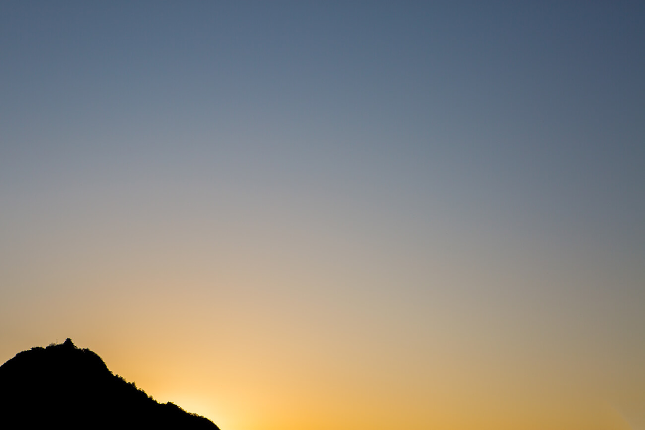 岐阜城と夕焼け